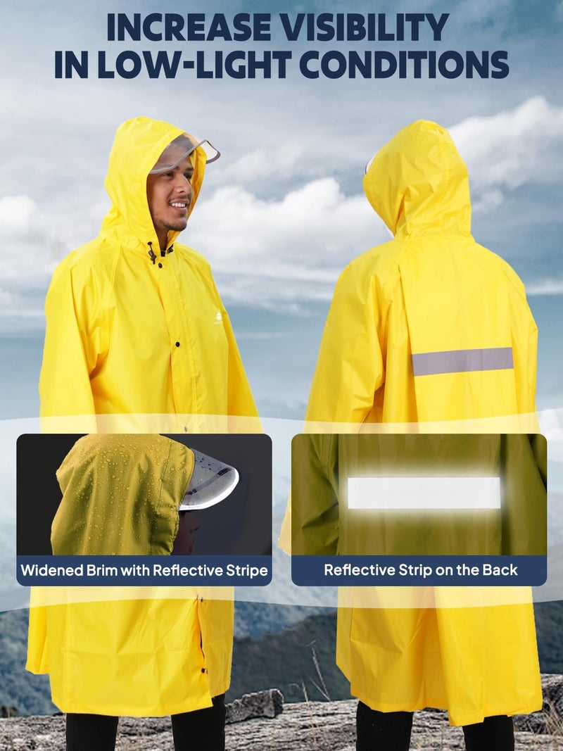 ANYOO Hood Rain Poncho Waterproof Lightweight Raincoat for Men Women Adult with Pocket for Hiking Camping Outdoor Activities - Image 5